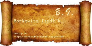 Borkovits Izsák névjegykártya